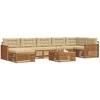 Sofa Lauko sofos komplektas su pagalve 8 pcs Natūralus ir bežinis