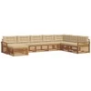 Lauko baldų komplektas Lauko sofos komplektas su pagalve 8 pcs Natūralus ir bežinis