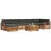 Sofa Lauko sofos komplektas su pagalve 8 pcs Natūralus ir antracitas
