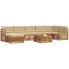 Sofa Lauko sofos komplektas su pagalve 8 pcs Natūralus ir bežinis