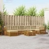 Sofa Lauko sofos komplektas su pagalve 8 pcs Natūralus ir bežinis