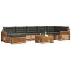 Sofa Lauko sofos komplektas su pagalve 8 pcs Natūralus ir antracitas