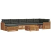 Sofa Lauko sofos komplektas 8 vnt. Natūralus ir antracitas