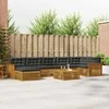Sofa Lauko sofos komplektas su pagalve 8 pcs Natūralus ir antracitas
