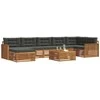 Sofa Lauko sofos komplektas su pagalve 8 pcs Natūralus ir antracitas