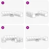 Sofų komplektai su pagalve 9 pcs Kietos akacijos mediena