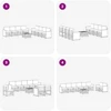 Sofų komplektai su pagalve 9 pcs Kietos akacijos mediena
