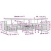 Lauko sofos komplektas 9 vnt. Natūrali ir šviesiai pilka
