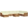 Sofa Lauko sofos komplektas su pagalve 9 pcs Natūralus ir grietinėlė