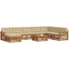 Sofa Lauko sofos komplektas su pagalve 9 pcs Natūralus ir bežinis