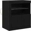 LED Bufetas Juoda 60,5 x 37 x 67 cm Apdirbta mediena