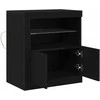 LED Bufetas Juoda 60,5 x 37 x 67 cm Apdirbta mediena