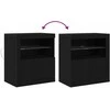 LED Bufetas Juoda 60,5 x 37 x 67 cm Apdirbta mediena