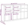 LED Bufetas Senas medis 181,5 x 37 x 100 cm Apdirbta mediena