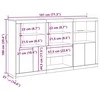 LED Bufetas Senas medis 181,5 x 37 x 100 cm Apdirbta mediena