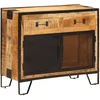 Šoninė spintelė, 80x31x66cm, neapdorotas mango masyvas/metalas