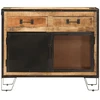 Šoninė spintelė, 80x31x66cm, neapdorotas mango masyvas/metalas