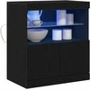 LED Bufetas Juoda 60,5 x 37 x 67 cm Apdirbta mediena