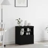LED Bufetas Juoda 60,5 x 37 x 67 cm Apdirbta mediena