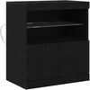 LED Bufetas Juoda 60,5 x 37 x 67 cm Apdirbta mediena