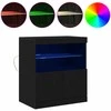LED Bufetas Juoda 60,5 x 37 x 67 cm Apdirbta mediena
