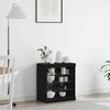 LED Bufetas Juodas ąžuolas 60,5 x 37 x 67 cm Apdirbta mediena