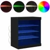 LED Bufetas Juodas ąžuolas 60,5 x 37 x 67 cm Apdirbta mediena