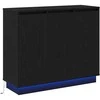 LED Bufetas Juodas ąžuolas 90 x 32 x 75 cm Apdirbta mediena