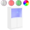 Šoninė spintelė su LED lemputėmis, balta, 60,5x37x100cm