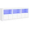 Šoninė spintelė su LED lemputėmis, balta, 181,5x37x67cm
