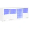 Šoninė spintelė su LED lemputėmis, baltos spalvos, 164x37x67cm