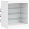 Šoninė spintelė su LED lemputėmis, baltos spalvos, 60,5x37x67cm