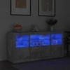 Šoninė spintelė su LED lemputėmis, betono pilka, 142,5x37x67cm