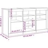 Šoninė spintelė su LED lemputėmis, betono pilka, 123x37x67cm