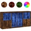 Šoninė spintelė su LED lemputėmis, dūminio ąžuolo, 202x37x100cm