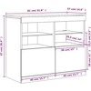 Šoninė spintelė su LED lemputėmis, pilka ąžuolo, 81x37x67cm