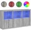 Šoninė spintelė su LED lemputėmis, pilka ąžuolo, 181,5x37x100cm
