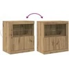LED Bufetas Ruda 60,5 x 37 x 67 cm Apdirbta mediena