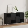 Šoninės lentynos 2 pcs juoda ąžuolo