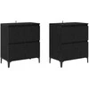 Šoninės lentynos 2 pcs Juodas ąžuolas 60 x 35 x 70 cm