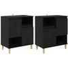 Šoninės lentynos 2 pcs Juodas ąžuolas 60 x 35 x 70 cm