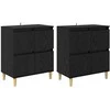 Šoninės lentynos 2 pcs Juodas ąžuolas 60 x 35 x 70 cm