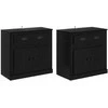 Šoninės lentynos 2 pcs Juodas ąžuolas 70 x 35,5 x 67,5 cm