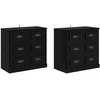 Šoninės lentynos 2 pcs Juodas ąžuolas 70 x 35,5 x 67,5 cm