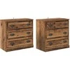 Šoninės lentynos 2 pcs Senovinis medis 70 x 35,5 x 67,5 cm