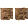 Šoninės lentynos 2 pcs Senovinis medis 70 x 35,5 x 67,5 cm