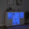 Šoninės spintelės su LED, 3vnt., baltos, apdirbta mediena