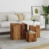 šoniniai staliukai 3 vnt Old Wood Engineered Wood