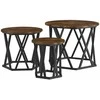 Nesting šoninis stalas 3 pcs Rūkyta ąžuolas