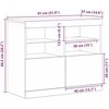 LED Bufetas Juoda 81 x 37 x 66,5 cm Apdirbta mediena